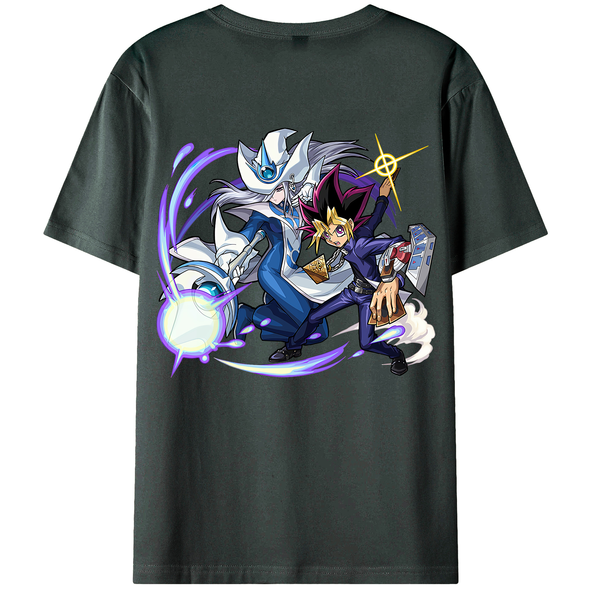 （画像用） 遊☆戯☆王 Yu-Gi-Oh! 綿100％ メンズ半袖Tシャツ（バックプリント） 通気性